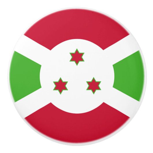Bouton en céramique avec drapeau du Burundi (Devant)