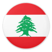 Bouton en céramique avec drapeau du Liban (Devant)
