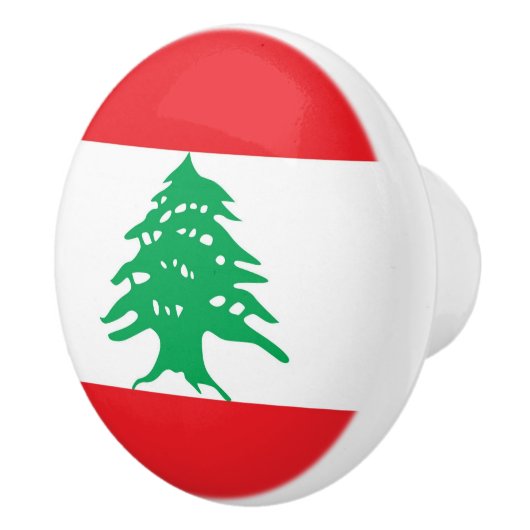 Bouton en céramique avec drapeau du Liban (Droite)