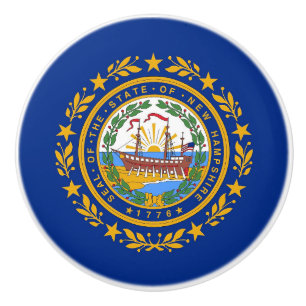 Bouton en céramique avec drapeau du New Hampshire