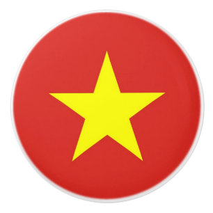 Bouton en céramique avec drapeau du Vietnam
