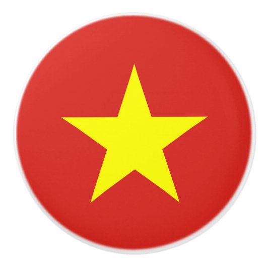 Bouton en céramique avec drapeau du Vietnam (Devant)