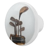 Bouton en céramique avec le sac et les clubs de (Droite)