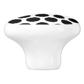 Bouton en céramique blanc et noir Polka Dot (Côté)