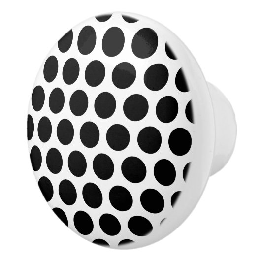 Bouton en céramique blanc et noir Polka Dot (Droite)