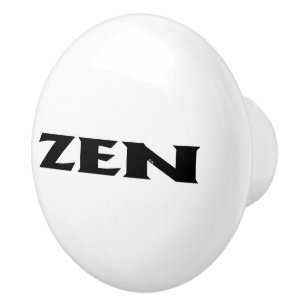 Bouton en céramique blanc noir zen