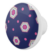 Bouton en céramique bleu de traction d'hexagones (Droite)