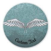 Bouton en céramique Blue Grey Wings (Devant)