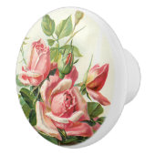 Bouton en céramique de beau rose rose de cru (Droite)