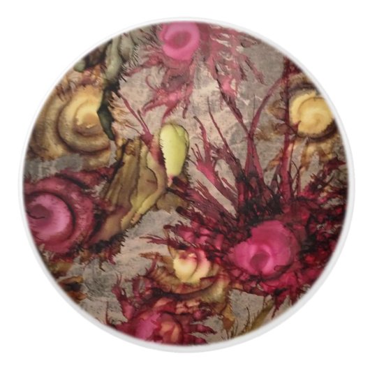 Bouton en céramique de canneberge (Devant)