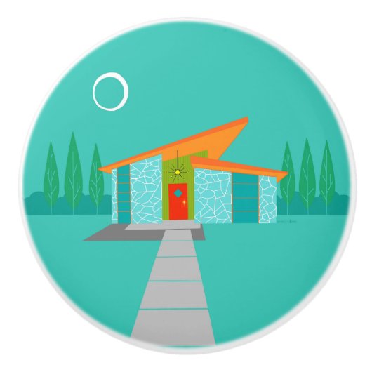 Bouton en céramique de Chambre de bande dessinée (Devant)