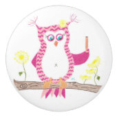 Bouton en céramique de chevron de professeur rose (Devant)