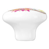 Bouton en céramique de chevron de professeur rose (Côté)