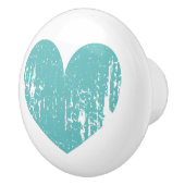 Bouton en céramique de coeur turquoise rustique po (Droite)