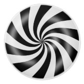 Bouton en céramique de conception en spirale noire (Devant)