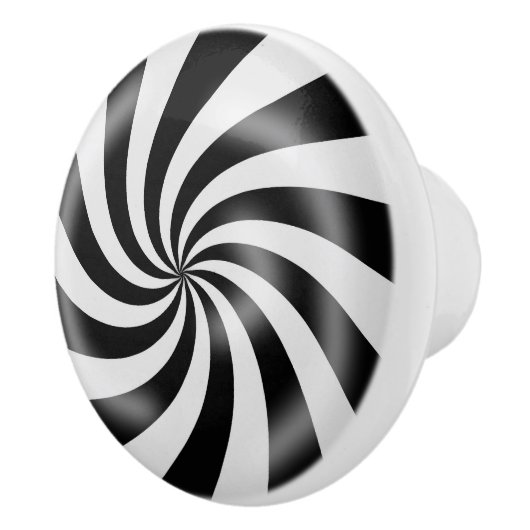 Bouton en céramique de conception en spirale noire (Droite)