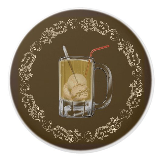 Bouton en céramique de flotteur de bière de racine (Devant)