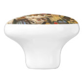 Bouton en céramique de geisha vintage (Côté)