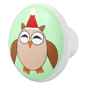Bouton en céramique de la chouette de Noël (Droite)