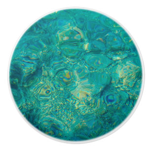 Bouton en céramique de l'eau d'océan de turquoise