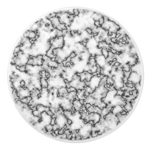 Bouton en céramique de marbre blanc de Faux