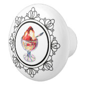 Bouton en céramique de parfait vintage de crème (Droite)