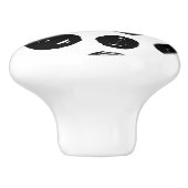 Bouton en céramique de pois noir à la mode simple (Côté)