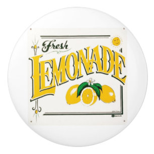 Bouton en céramique de signe vintage de limonade