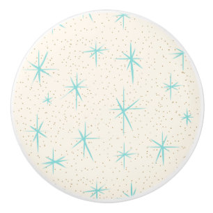 Bouton en céramique de Starbursts de turquoise