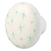 Bouton en céramique de Starbursts de turquoise (Droite)