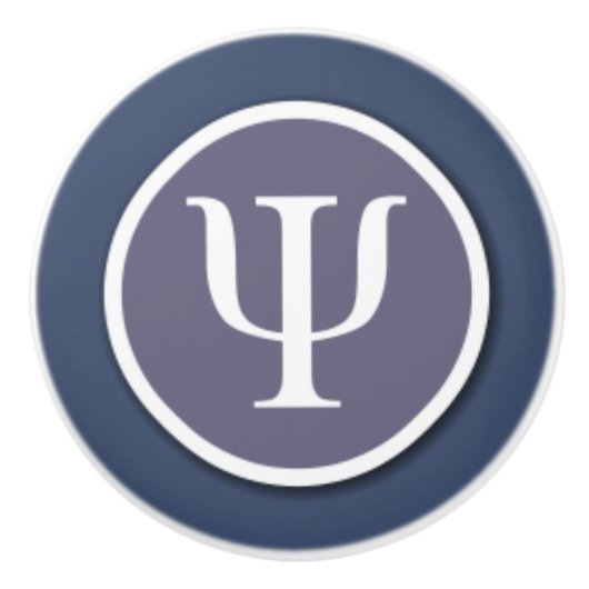 Bouton en céramique de symbole de psychologie (Devant)