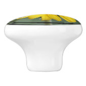 Bouton en céramique de tournesol jaune (Côté)