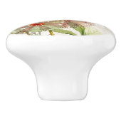 Bouton en céramique de traction de fleurs roses (Côté)