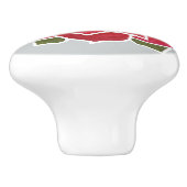 Bouton en céramique Deep Red Rose Custom (Côté)