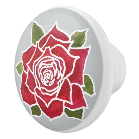 Bouton en céramique Deep Red Rose Custom (Droite)