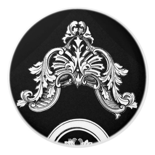 Bouton en céramique d'équilibre floral gothique (Devant)