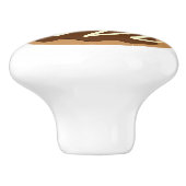 Bouton en céramique design beigne chocolat (Côté)