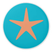 Bouton en céramique d'étoiles de mer de turquoise (Devant)