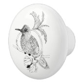 Bouton en céramique d'illustration d'oiseau de (Droite)