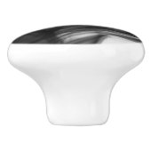 Bouton en céramique du feu I noir par l'artiste (Côté)