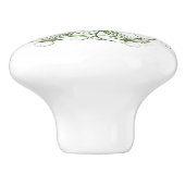 Bouton en céramique floral vert de Cabinet (Côté)