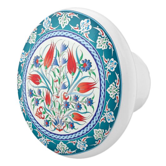 Bouton en céramique florale orientale (Droite)