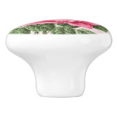 Bouton en céramique girly de rose rose de cru (Côté)