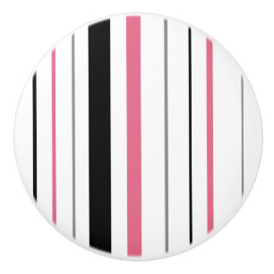 Bouton en céramique gris noir rose Retro
