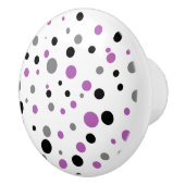 Bouton en céramique gris-violet rétro Polka-dot (Droite)