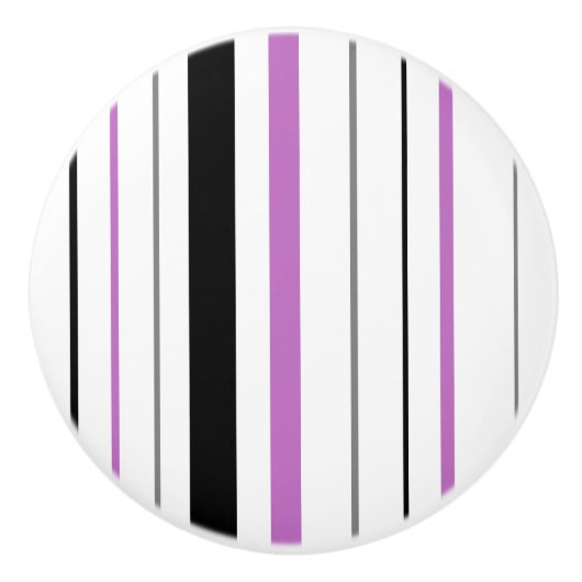 Bouton en céramique gris-violet rétro Stripe (Devant)