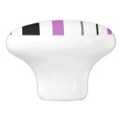 Bouton en céramique gris-violet rétro Stripe (Côté)