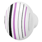 Bouton en céramique gris-violet rétro Stripe (Droite)