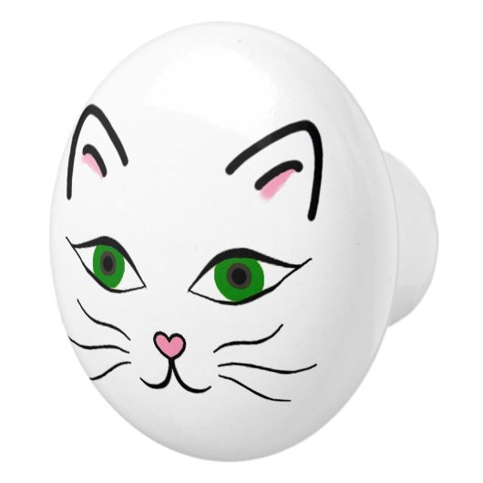 Bouton en céramique - Kitty font face (Droite)