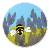 Bouton en céramique lavande (Devant)